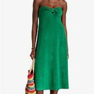 ZIMMERMANN Strapless cutout cotton-blend terry midi dress